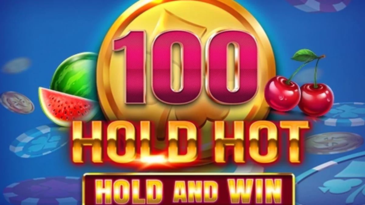 Tampilan visual permainan slot 100 Hold Hot Hold and Win dengan tema buah-buahan